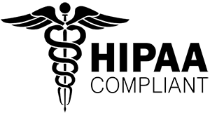 HIPAA compliant seal confirming Therasoft follows federal privacy and security rules for health information.
