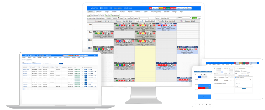 Practice management software scheduling and calendar features for behavioral health providers